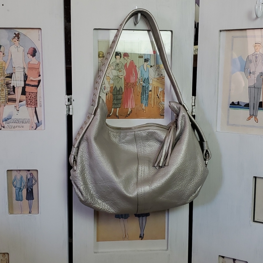 Silver shoulder bag
